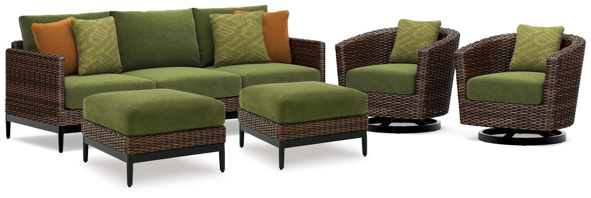 Best Deals Furniture - Ashley Furniture - Horizon Hall Outdoor Sofa, 2 Lounge Chairs and 2 Ottomans - Outdoor Sofa, 2 Lounge Chairs and 2 Ottomans - P572P4