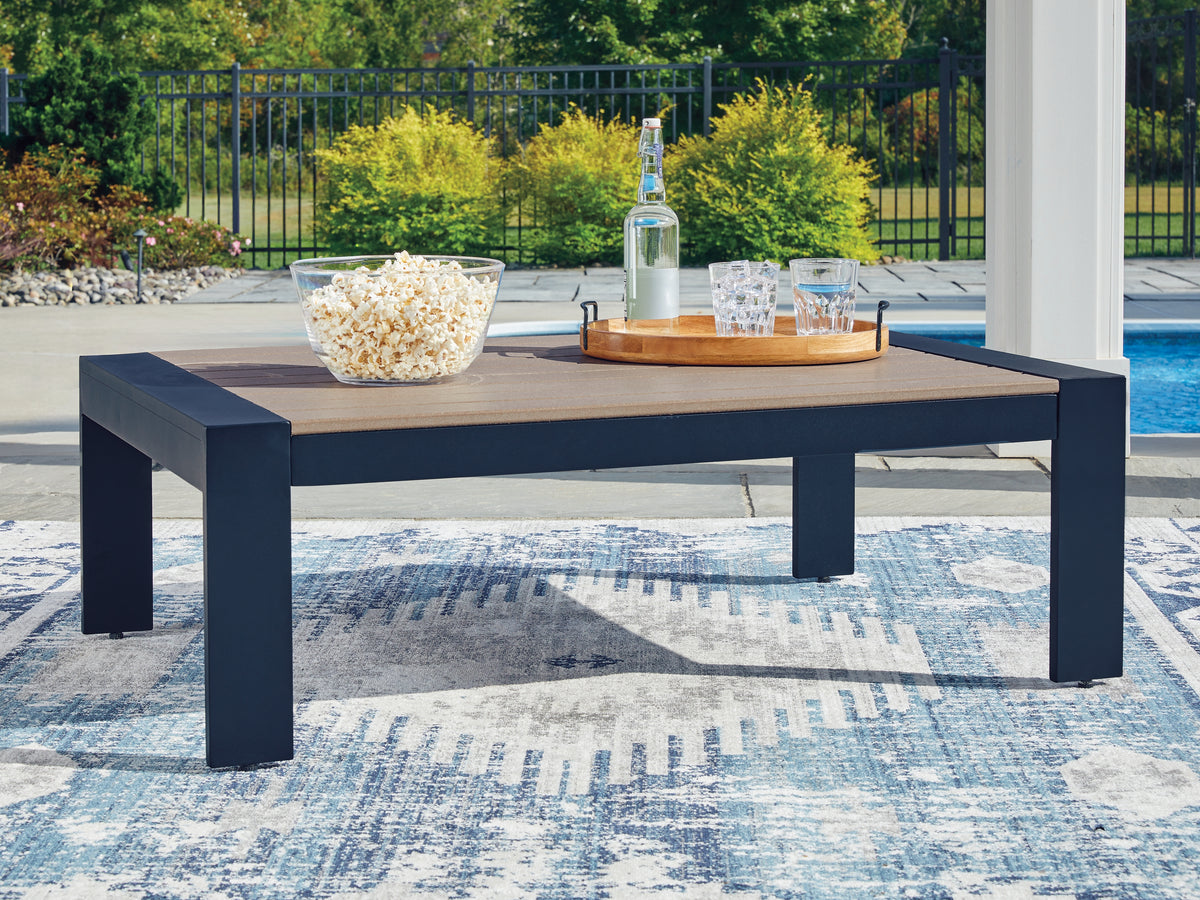 Best Deals Furniture - Ashley Furniture - East Beach Outdoor Coffee Table - Rectangular Cocktail Table - PCP587-701