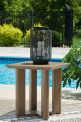 Best Deals Furniture - Ashley Furniture - Serene Bay Outdoor End Table - Square End Table / Dark Brown - P671-702
