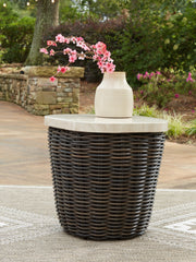 Best Deals Furniture - Ashley Furniture - Kimora Outdoor End Table - Square End Table / Beige/Dark Brown - P711-702
