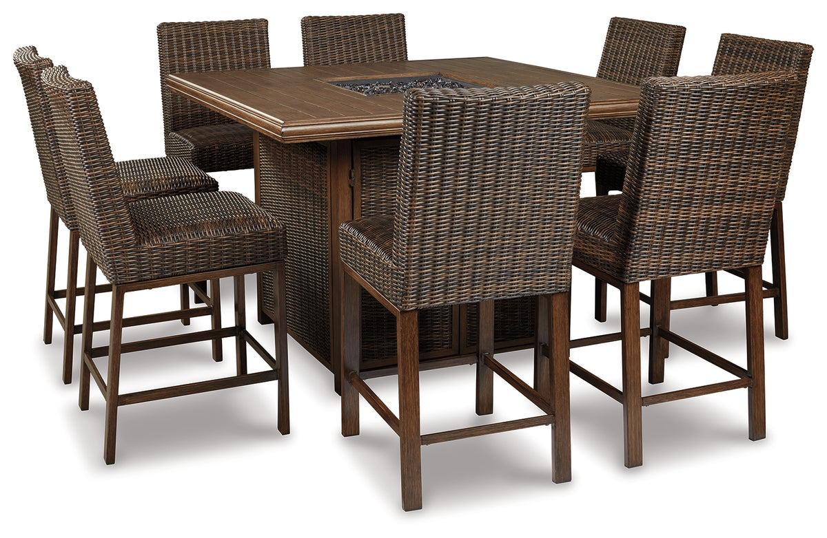 Best Deals Furniture - Ashley Furniture - Paradise Trail Outdoor Counter Height Dining Table with 6 Barstools - Outdoor Counter Height Dining Table with 6 Barstools - P750P6