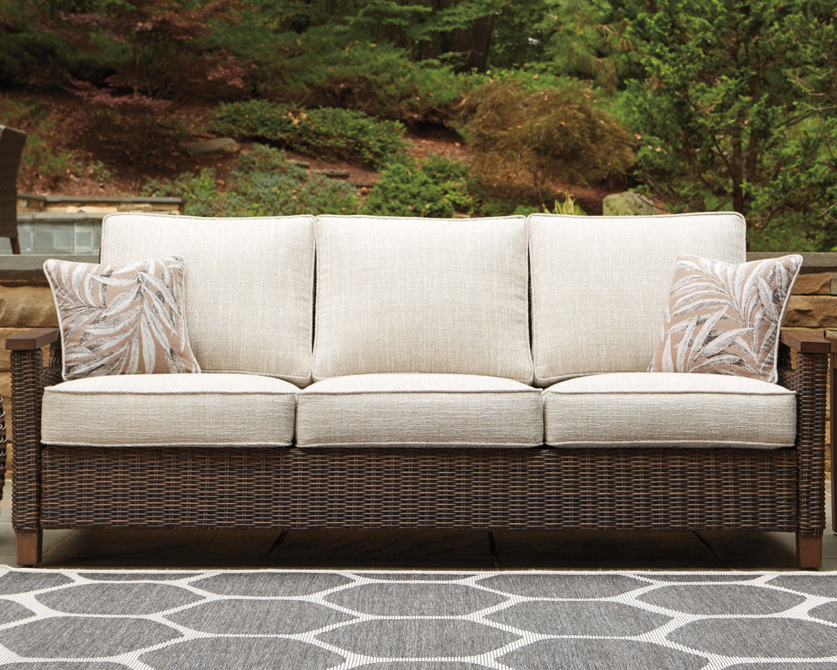Best Deals Furniture - Ashley Furniture - Paradise Trail Sofa with Cushion - Sofa with Cushion / Medium Brown - P750-838