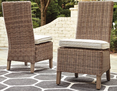 Best Deals Furniture - Ashley Furniture - Beachcroft Outdoor Side Chair with Cushion (Set of 2) - Side Chair with Cushion (Set of 2) / Beige - P791-601