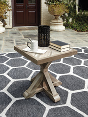 Best Deals Furniture - Ashley Furniture - Beachcroft Outdoor End Table - Square End Table / Black/Light Gray - P792-702
