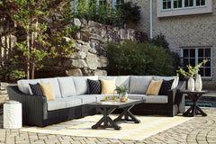 Best Deals Furniture - Ashley Furniture - Beachcroft 4-Piece Outdoor Sectional - 4-Piece Outdoor Sectional / Black/Light Gray - P792P2
