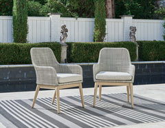 Best Deals Furniture - Ashley Furniture - Seton Creek Outdoor Dining Arm Chair (Set of 2) - Arm Chair With Cushion (Set of 2) / Gray - P798-601A