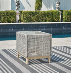 Best Deals Furniture - Ashley Furniture - Seton Creek Outdoor End Table - Square End Table / Gray - P798-702
