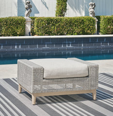 Best Deals Furniture - Ashley Furniture - Seton Creek Outdoor Ottoman with Cushion - Ottoman with Cushion / Gray - P798-814