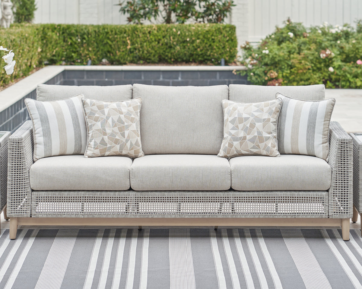 Best Deals Furniture - Ashley Furniture - Seton Creek Outdoor - Sofa with Cushion / Gray - P798-838