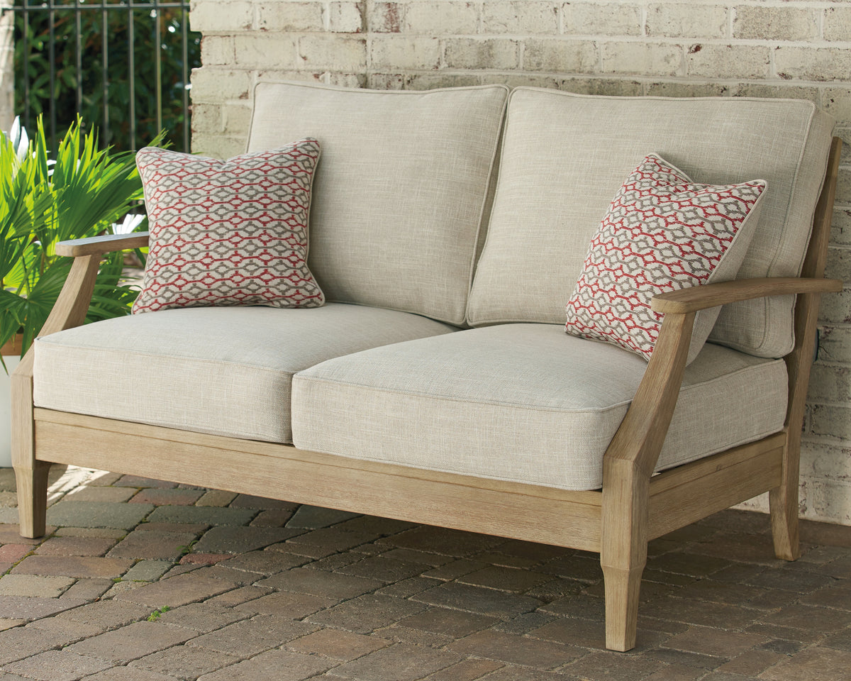 Best Deals Furniture - Ashley Furniture - Clare View Loveseat with Cushion - Loveseat w/Cushion / Beige - P801-835