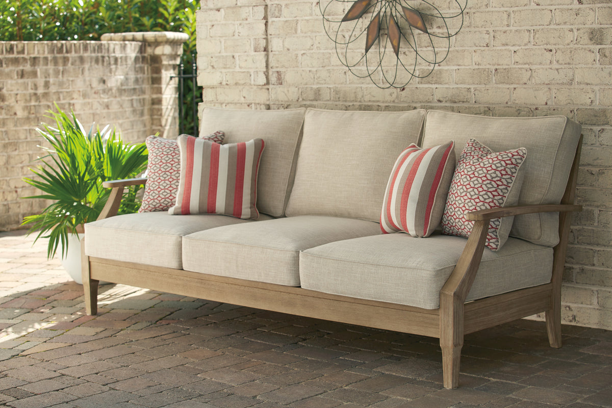 Best Deals Furniture - Ashley Furniture - Clare View Sofa with Cushion - Sofa with Cushion / Beige - P801-838
