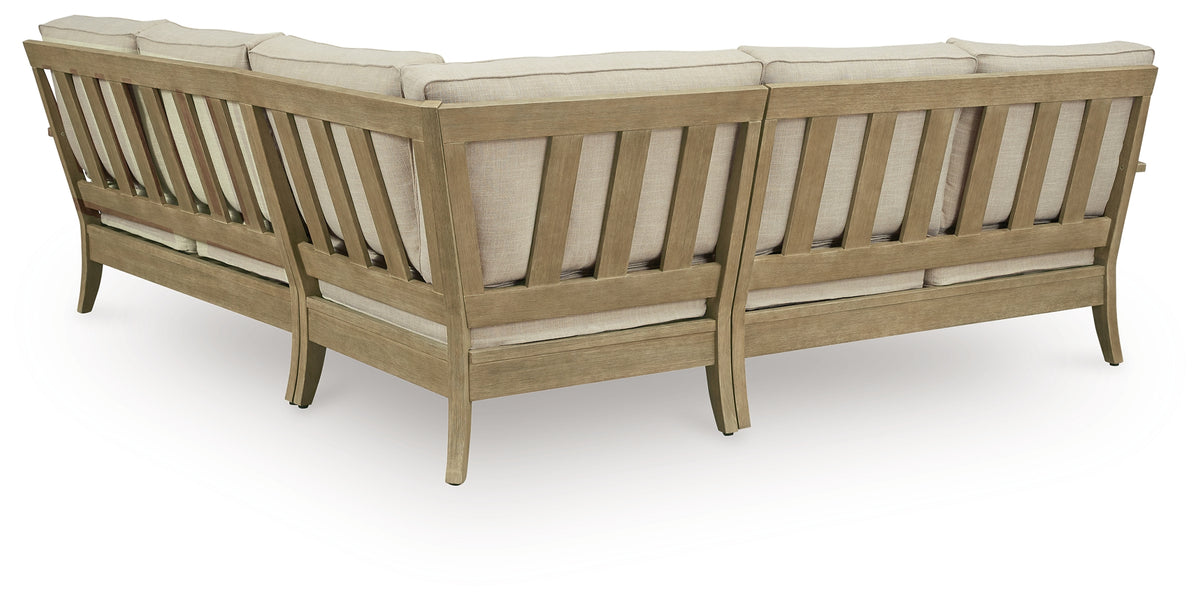 Best Deals Furniture - Ashley Furniture - Clare View 3-Piece Outdoor Sectional - 3-Piece Outdoor Sectional / Beige - P801P10