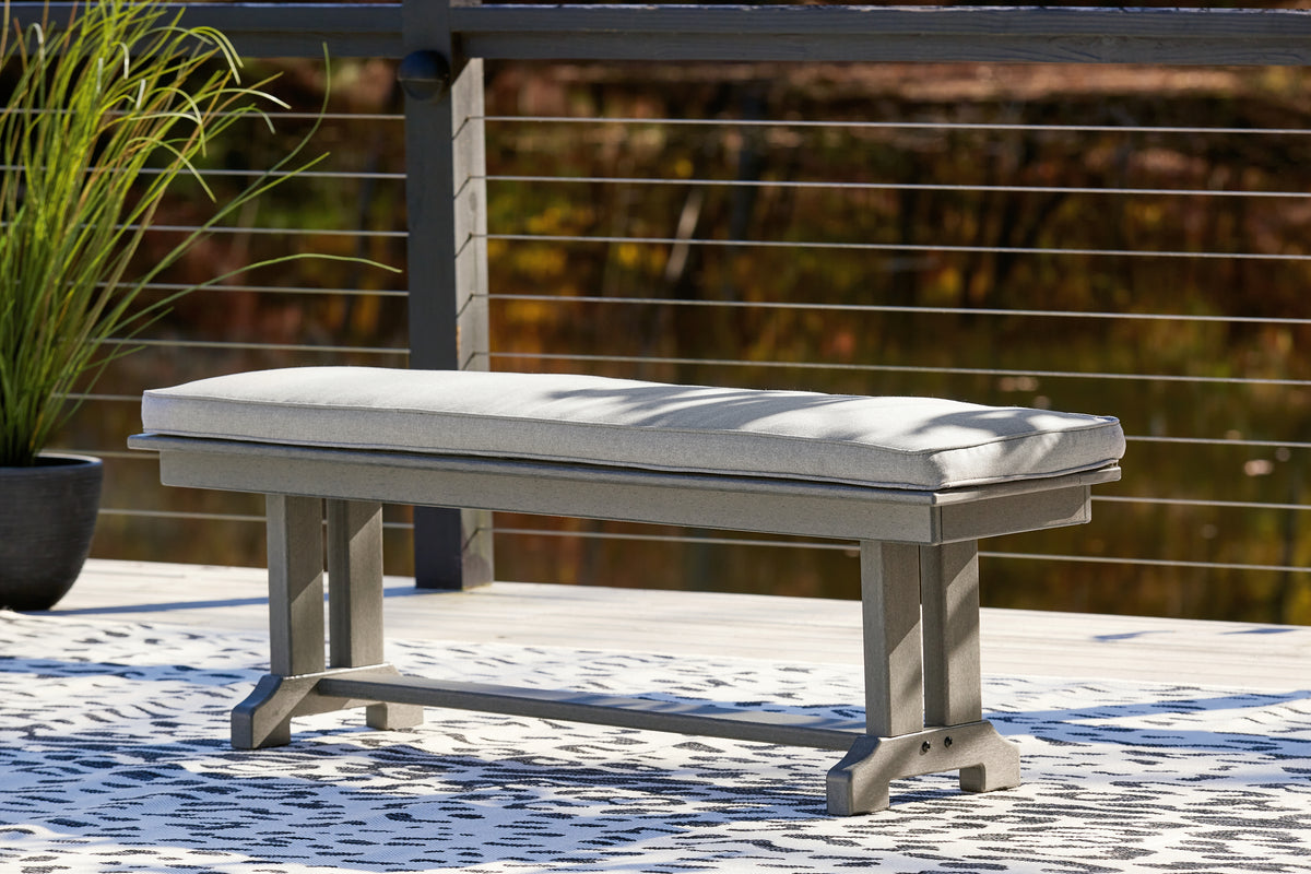 Best Deals Furniture - Ashley Furniture - Visola Bench with Cushion - Bench with Cushion / Gray - P802-600