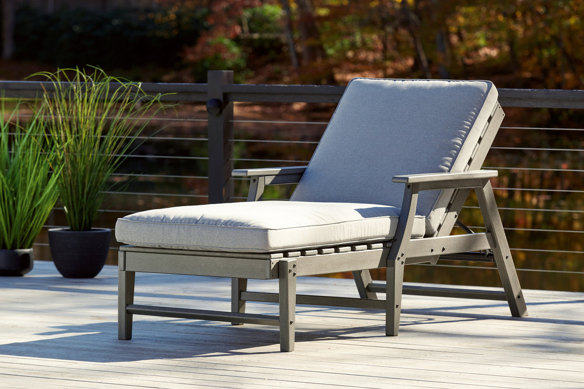 Best Deals Furniture - Ashley Furniture - Visola Chaise Lounge with Cushion - Chaise Lounge with Cushion / Gray - P802-815
