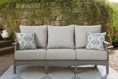 Best Deals Furniture - Ashley Furniture - Visola Outdoor Sofa with Cushion - Sofa with Cushion / Gray - P802-838