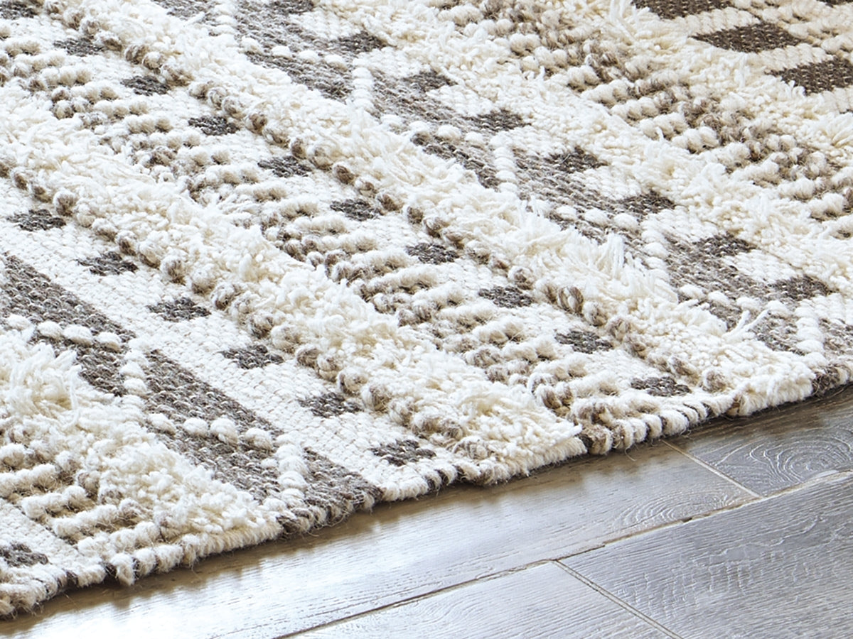 Best Deals Furniture - Ashley Furniture - Karalee 5' x 7' Rug - 5' x 7' Rug / Ivory/Brown - R404442