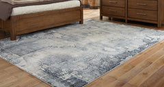 Best Deals Furniture - Ashley Furniture - Langrich 5'3" x 7'3" Rug - 5'3" x 7'3" Rug / Blue/Gray/Cream - R406132