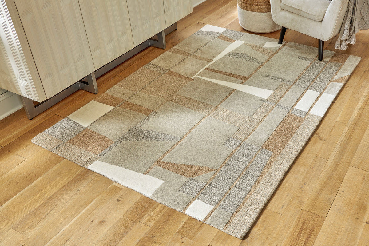 Best Deals Furniture - Ashley Furniture - Abbotton 5' x 7' Rug - 5' x 7' Rug / Taupe/Gray/Caramel - R406332