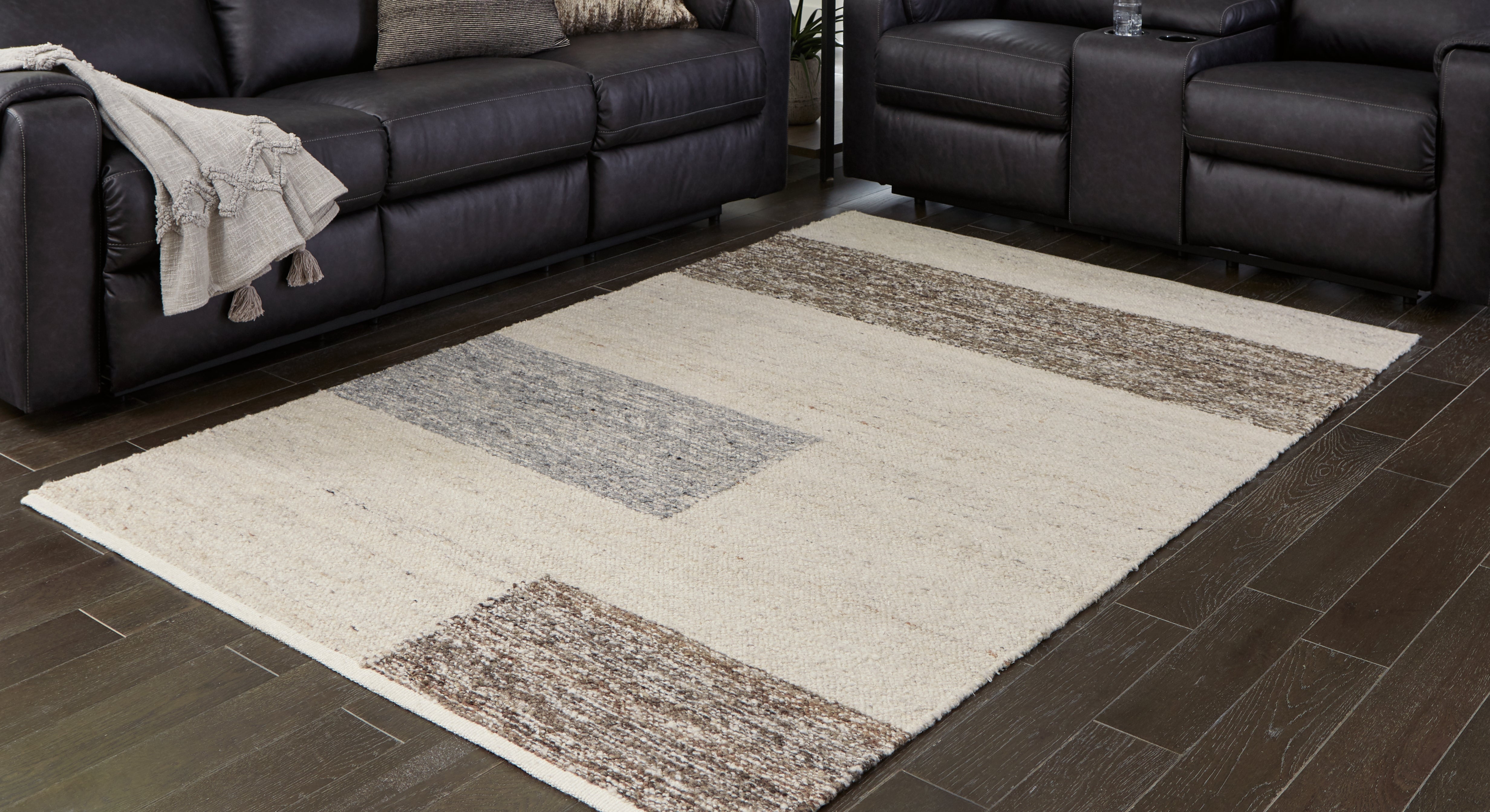Best Deals Furniture - Ashley Furniture - Barus 5' x 7' Rug - 5' x 7' Rug / Beige/Brown/Gray - R406402