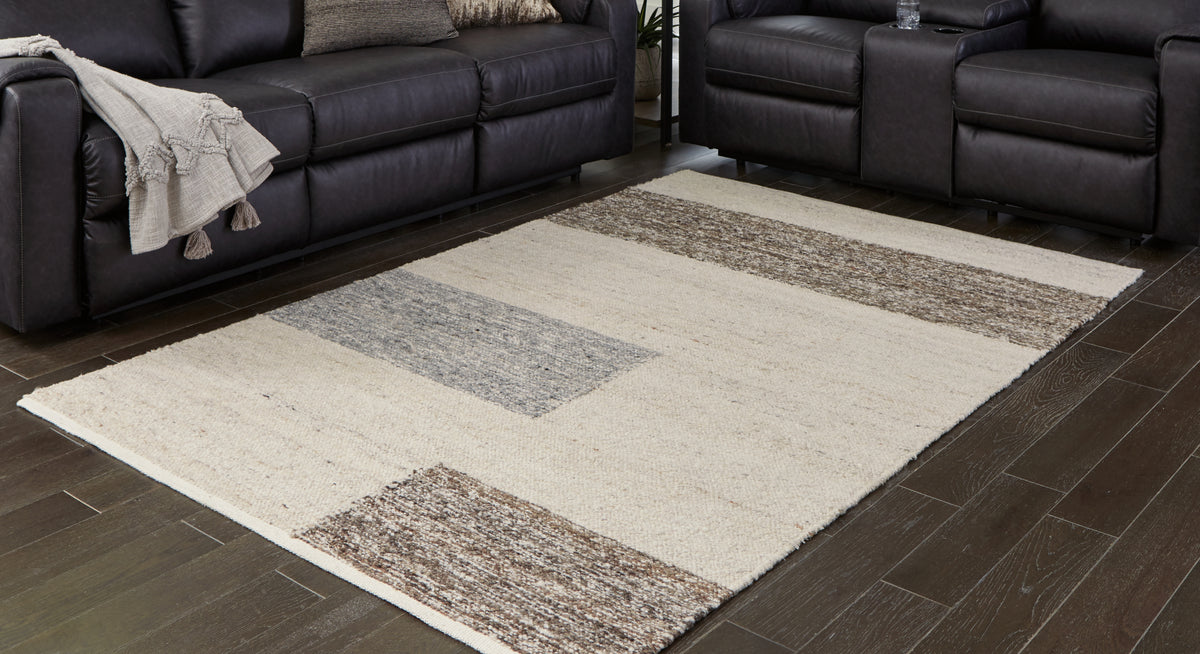 Best Deals Furniture - Ashley Furniture - Barus 5' x 7' Rug - 5' x 7' Rug / Beige/Brown/Gray - R406402