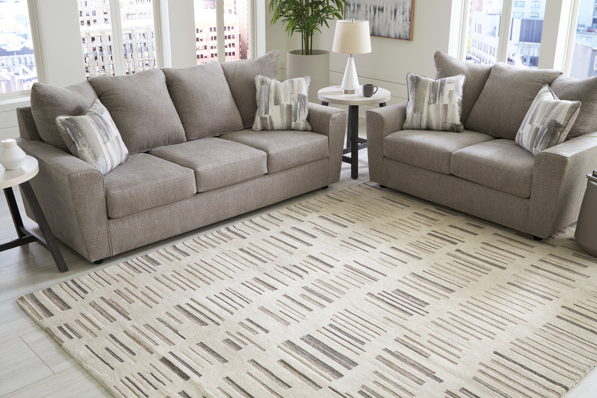 Best Deals Furniture - Ashley Furniture - Leesdale 8' x 10' Rug - 8' x 10' Rug / Ivory/Brown/Black - R406421