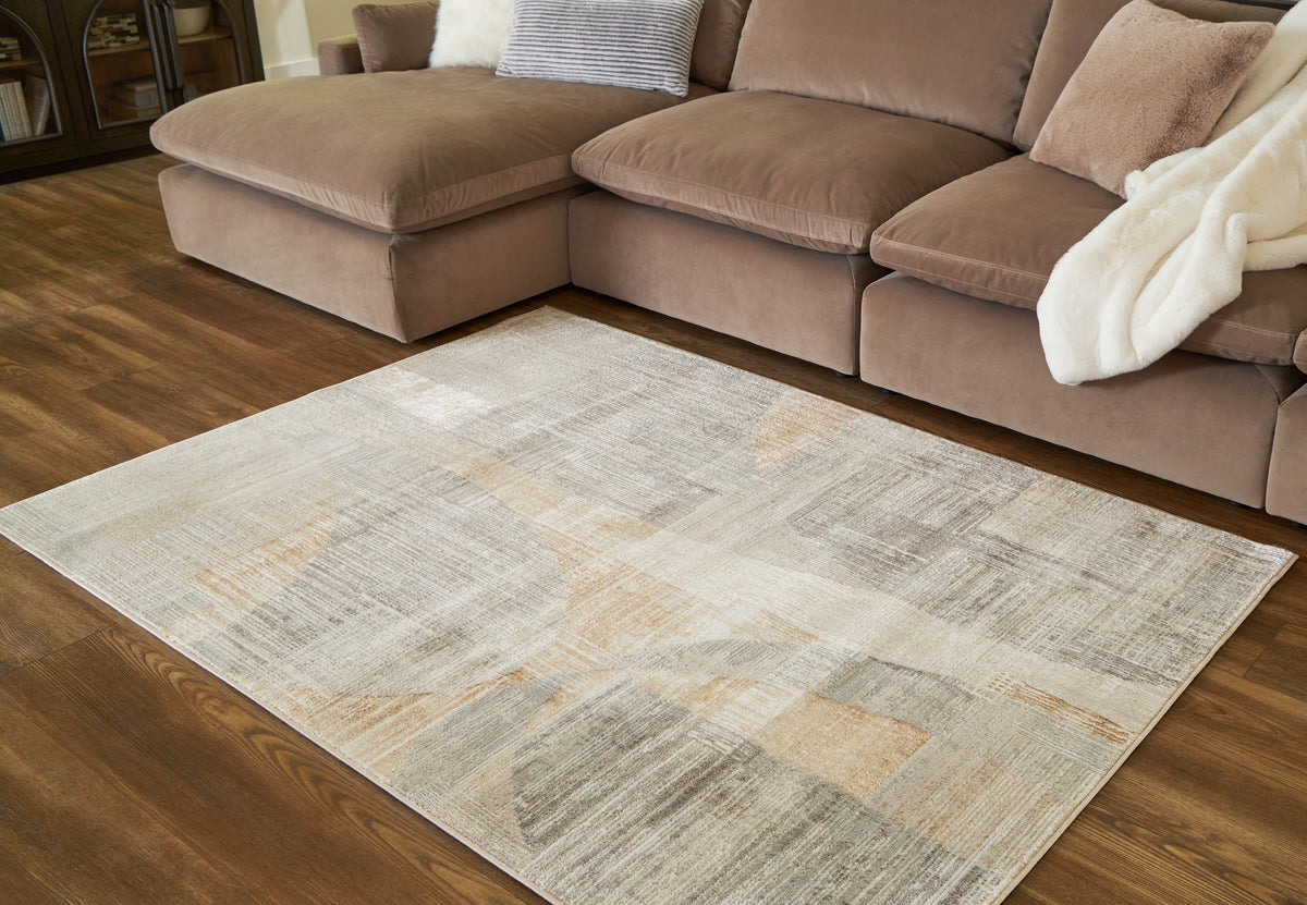 Best Deals Furniture - Ashley Furniture - Truward 5' x 7' Rug - 5' x 7' Rug / Linen/Gray/Caramel - R406472