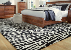 Best Deals Furniture - Ashley Furniture - Bramshaw 10' x 14' Rug - 10' x 14' Rug / Black/Ivory - R406760