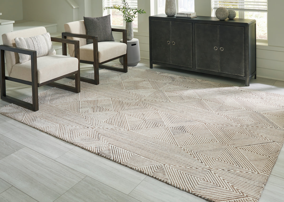Best Deals Furniture - Ashley Furniture - Jadott 8' x 10' Rug - 8' x 10' Rug / Beige/Brown - R406801