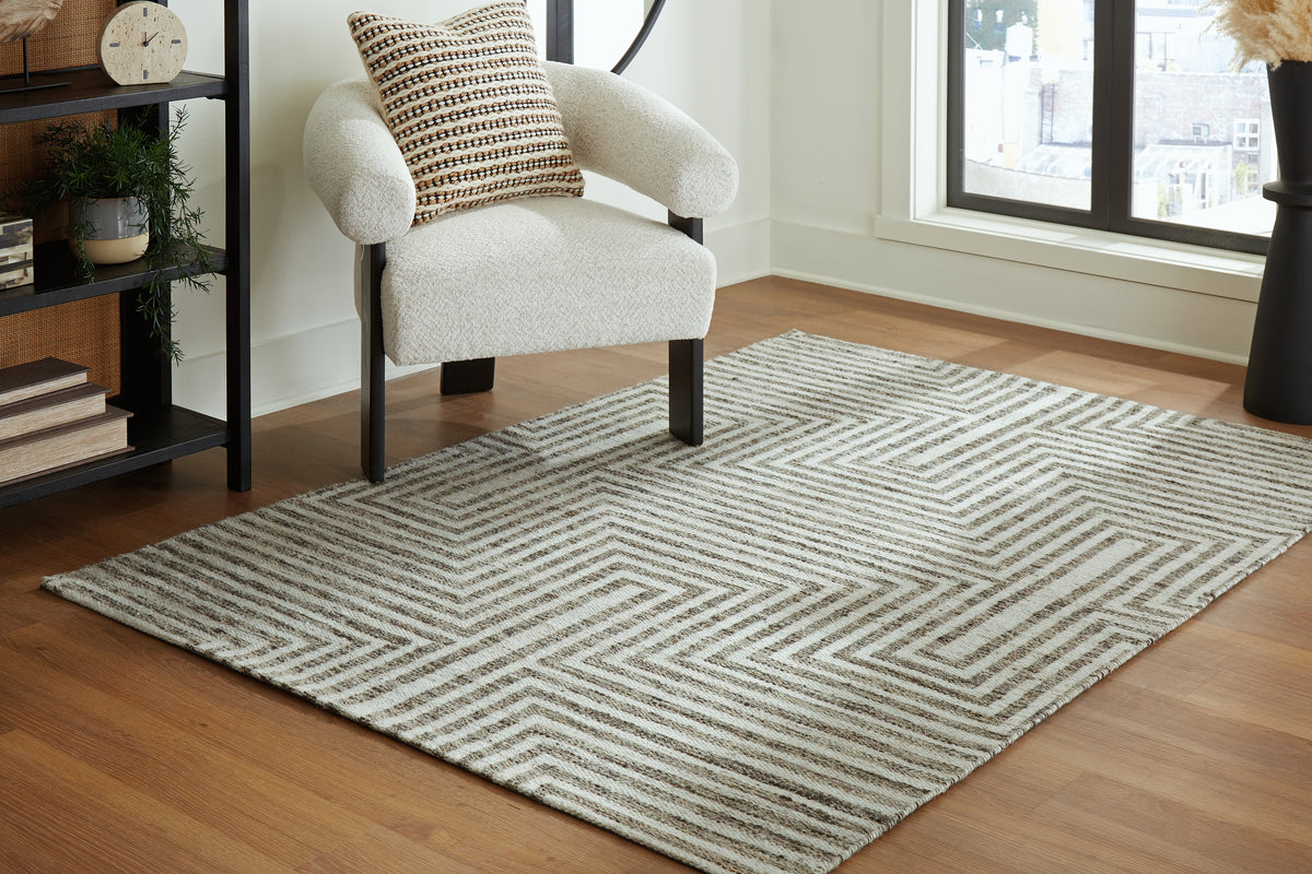Best Deals Furniture - Ashley Furniture - Jossen 5' x 7' Rug - 5' x 7' Rug / Ivory/Gray - R406832