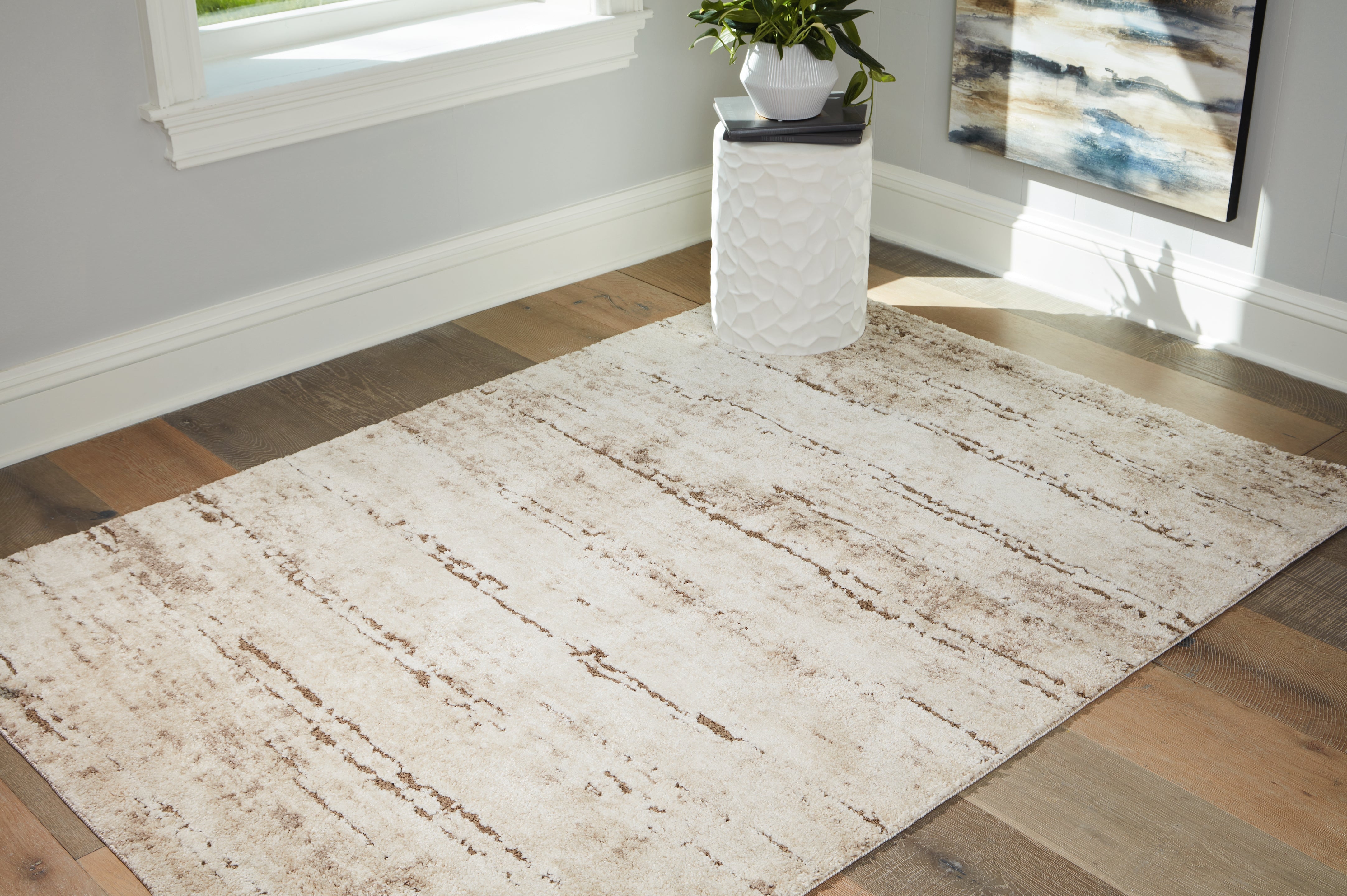 Best Deals Furniture - Ashley Furniture - Kasney 5' x 7' Rug - 5' x 7' Rug / Cream/Brown - R406852