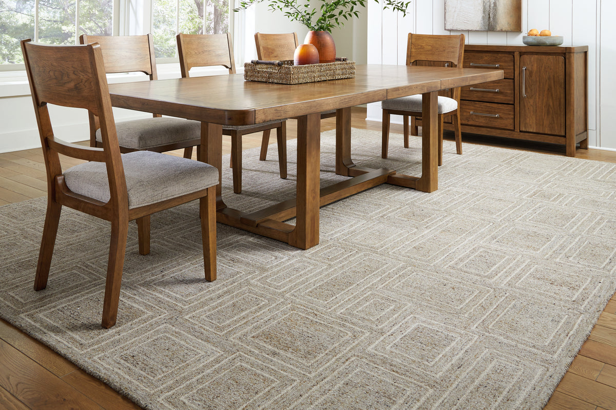 Best Deals Furniture - Ashley Furniture - Brickburgh 10' x 14' Rug - 10' x 14' Rug / Gray/Ivory/Honey - R406900