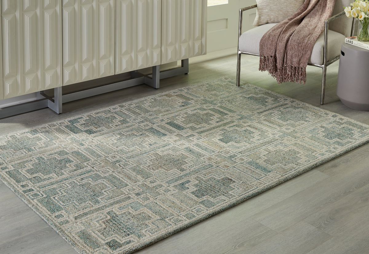 Best Deals Furniture - Ashley Furniture - Jossland 5' x 7' Rug - 5' x 7' Rug / Green/Ivory - R406912