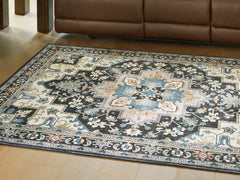 Best Deals Furniture - Ashley Furniture - Leningston 8' x 10' Washable Rug - 8' x 10' Washable Rug / Black/Cream/Blue - R407061
