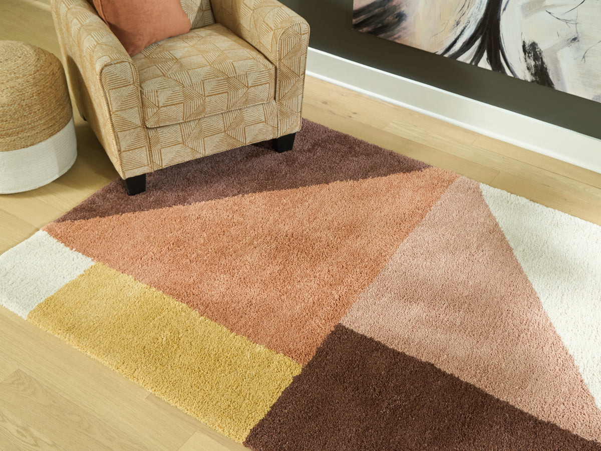 Best Deals Furniture - Ashley Furniture - Gailmore 5' x 7' Rug - 5' x 7' Rug / Cream/Pink/Ocher - R407172