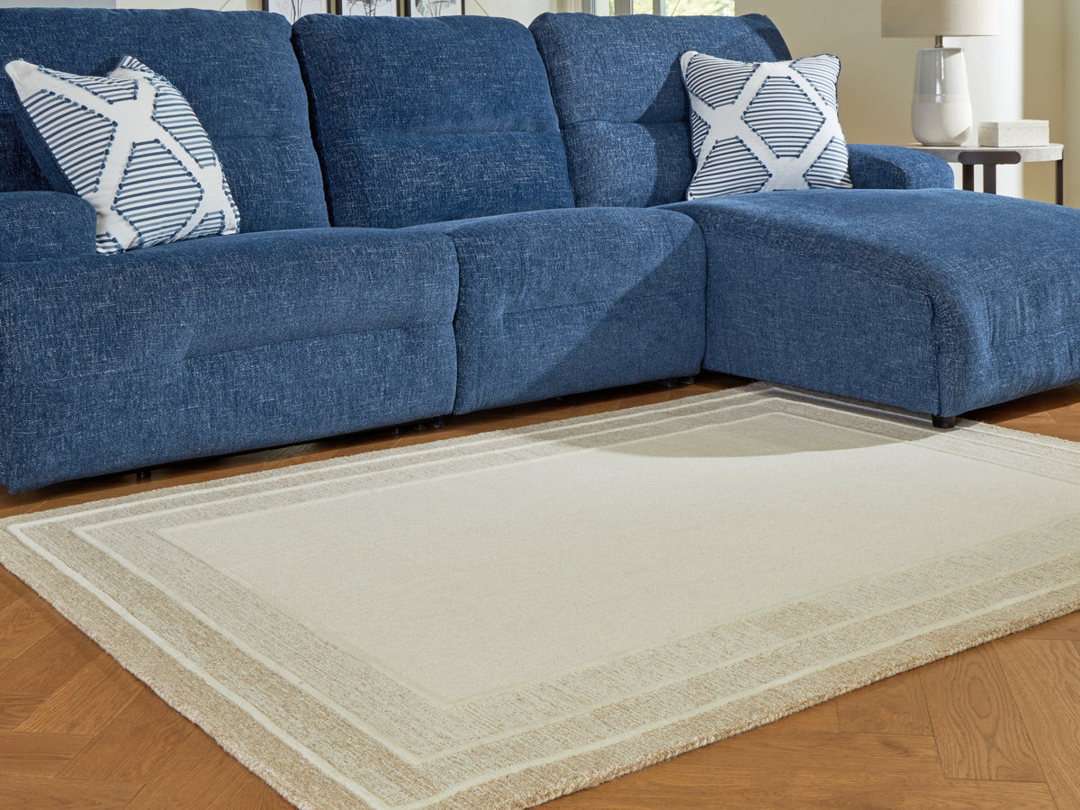 Best Deals Furniture - Ashley Furniture - Teelgan Medium Rug - Medium Rug / Ivory/Tan - R407312
