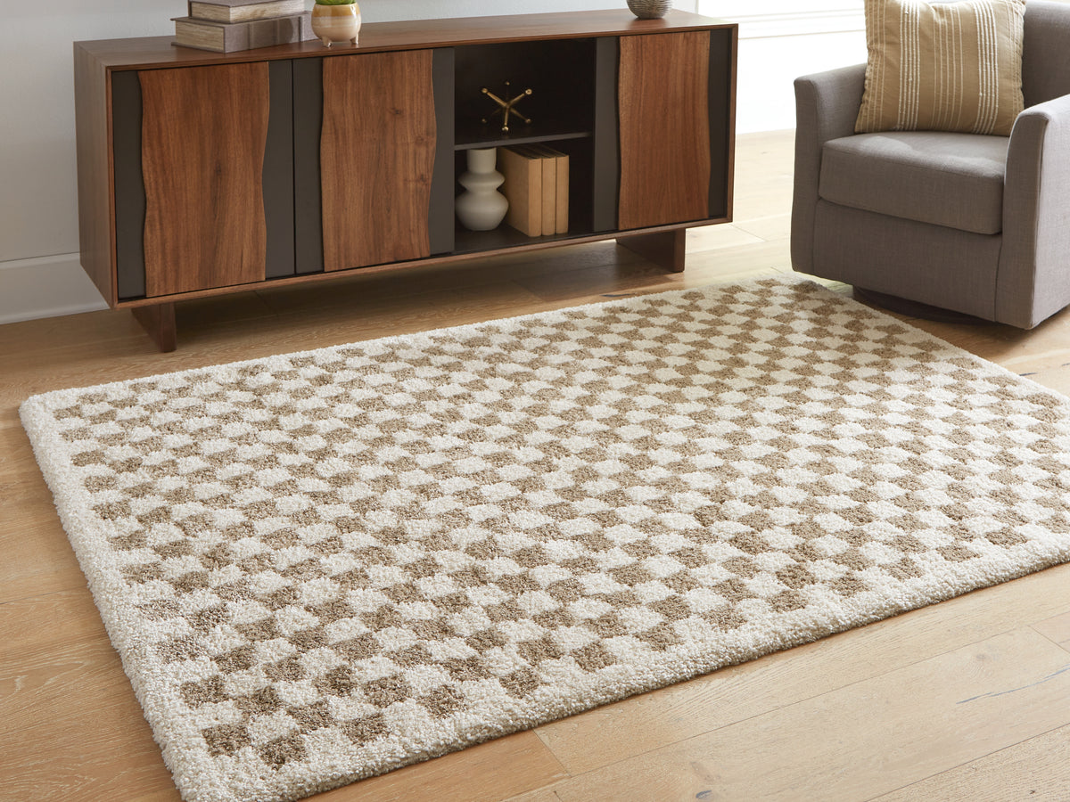 Best Deals Furniture - Ashley Furniture - Karamen Medium Rug - Medium Rug / Taupe/Ivory - R407342