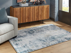 Best Deals Furniture - Ashley Furniture - Arlenmont 5' x 7' Area Rug - 5' x 7' Area Rug / Blue/White/Brown - R407482