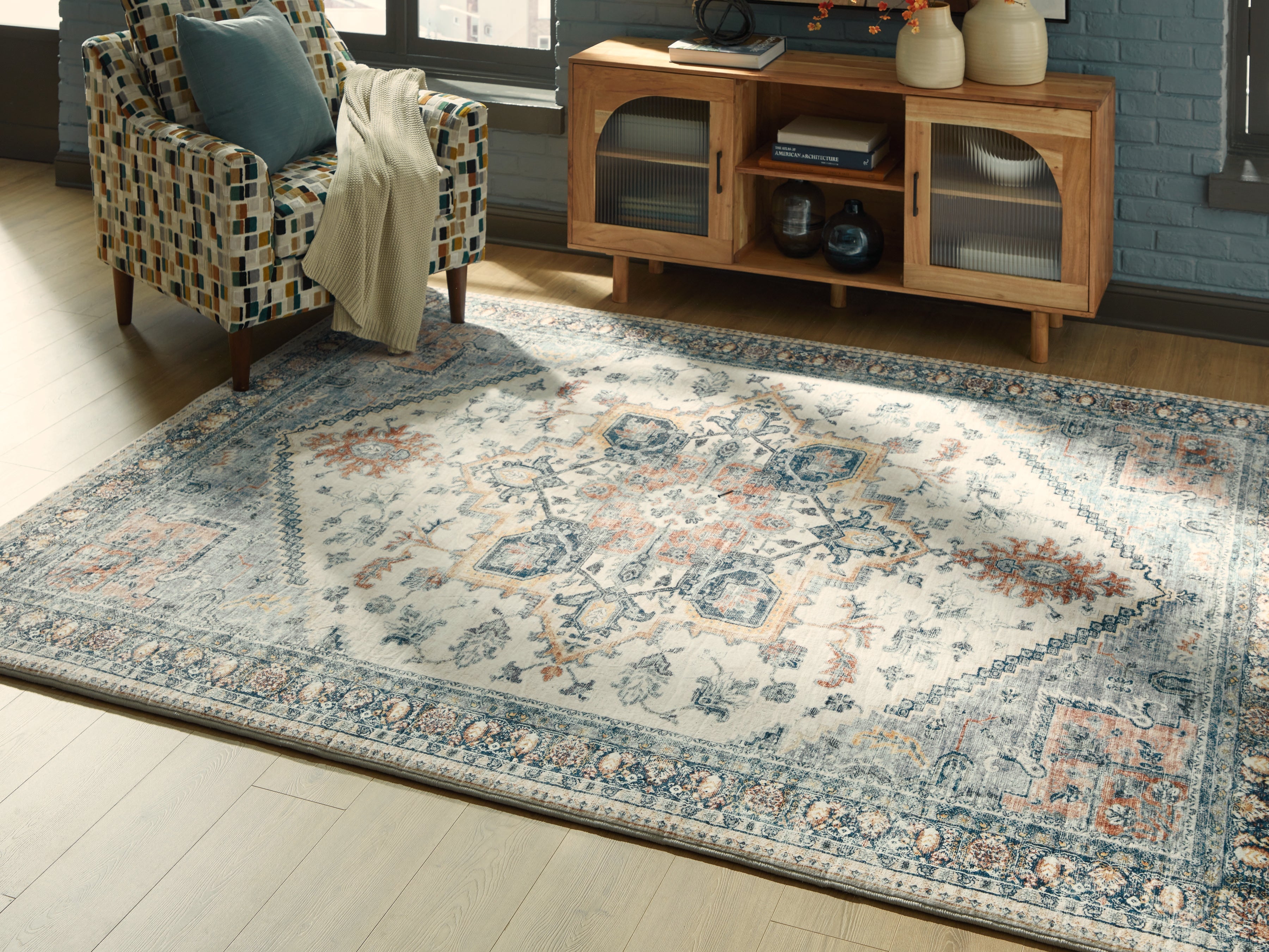 Best Deals Furniture - Ashley Furniture - Wallney 7'6" x 9'6" Area Rug - 7'6" x 9'6" Area Rug / Multi - R407491