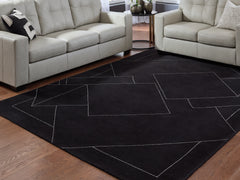 Best Deals Furniture - Ashley Furniture - Marav 7'8" x 10' Area Rug - 7'8" x 10' Area Rug / Black/White - R407531