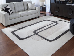 Best Deals Furniture - Ashley Furniture - Davismour 7'8" x 10' Area Rug - 7'8" x 10' Area Rug / Ivory/Taupe/Charcoal - R407561