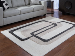 Best Deals Furniture - Ashley Furniture - Davismour 5' x 7' Area Rug - 5' x 7' Area Rug / Ivory/Taupe/Charcoal - R407562