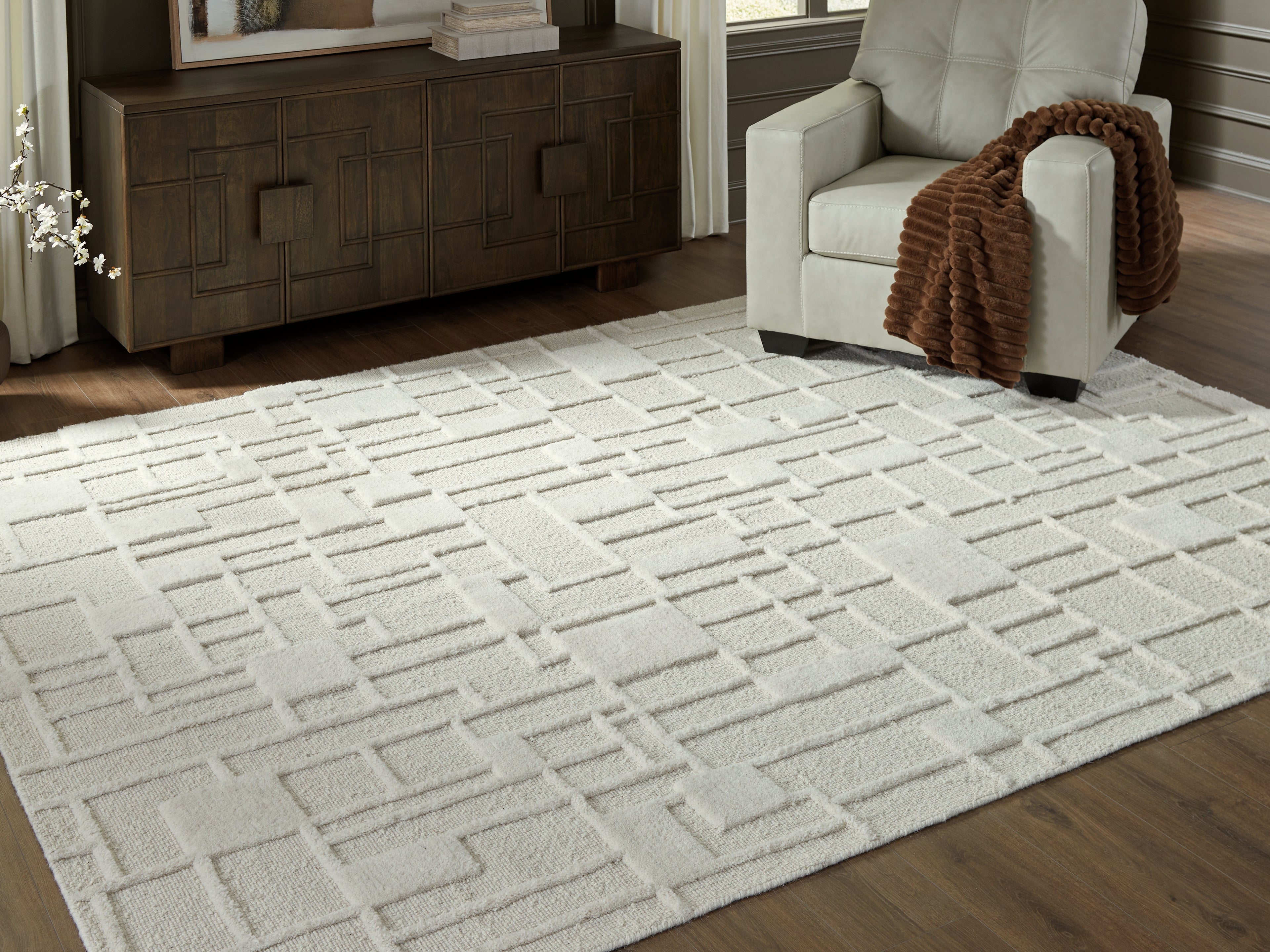 Best Deals Furniture - Ashley Furniture - Empriss 7'8" x 10' Area Rug - 7'8" x 10' Area Rug / Ivory - R407621