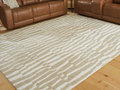Best Deals Furniture - Ashley Furniture - Corrbell 7'8" x 10' Area Rug - 7'8" x 10' Area Rug / Beige/White - R407631