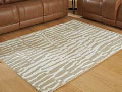 Best Deals Furniture - Ashley Furniture - Corrbell 5' x 7' Area Rug - 5' x 7' Area Rug / Beige/White - R407632