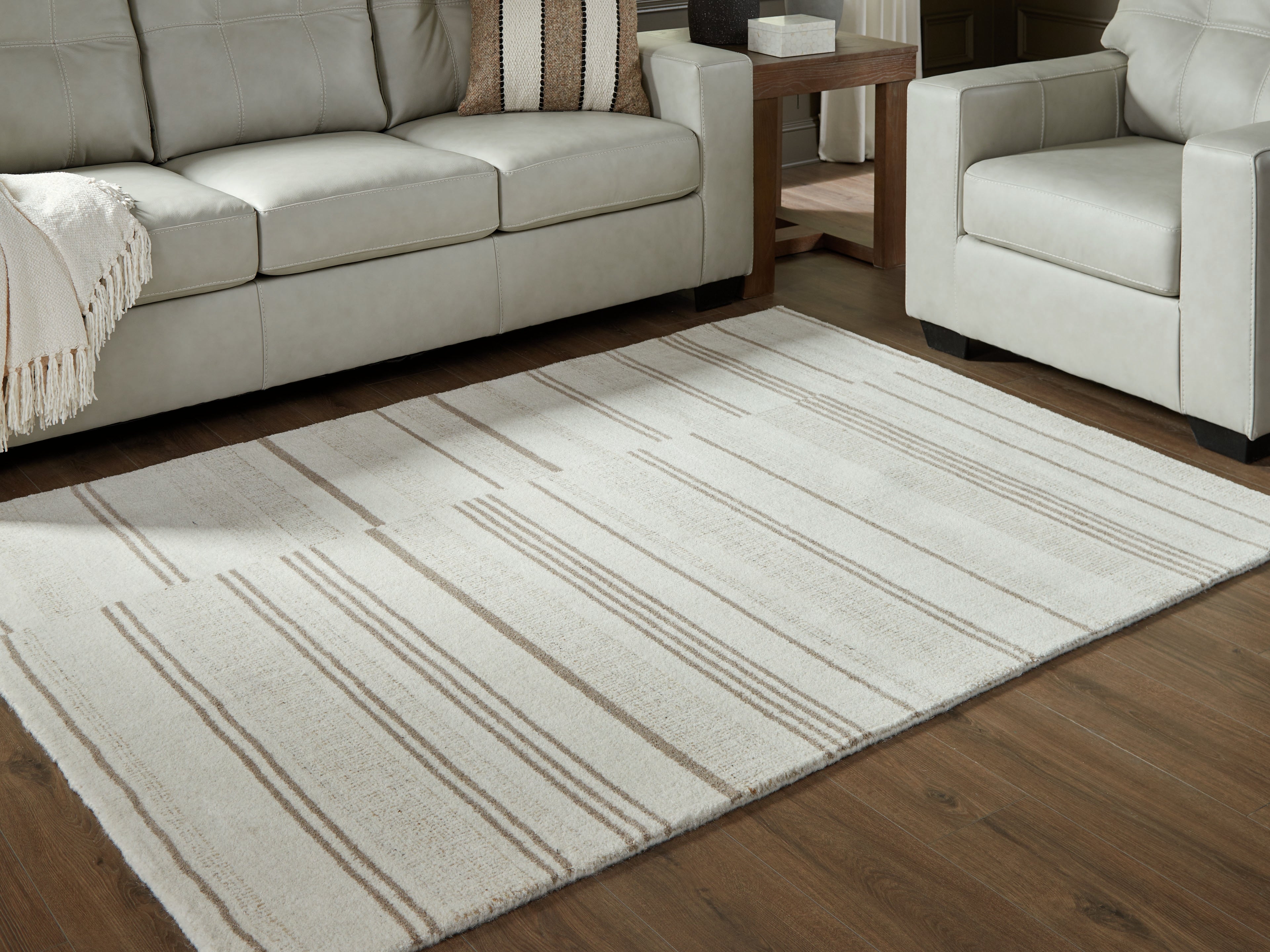 Best Deals Furniture - Ashley Furniture - Gadence 5' x 7' Area Rug - 5' x 7' Area Rug / Ivory/Tan - R407642