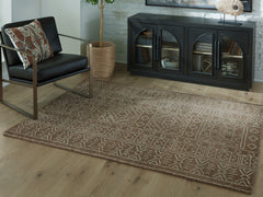 Best Deals Furniture - Ashley Furniture - Merrittman 5' x 7' Area Rug - 5' x 7' Area Rug / Brown/Ivory - R407702