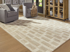 Best Deals Furniture - Ashley Furniture - Lisgrove 7'8" x 10' Area Rug - 7'8" x 10' Area Rug / Tan/Brown/White - R407711