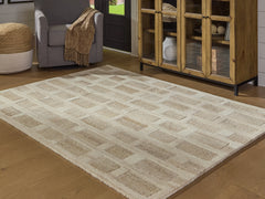Best Deals Furniture - Ashley Furniture - Lisgrove 5' x 7' Area Rug - 5' x 7' Area Rug / Tan/Brown/White - R407712