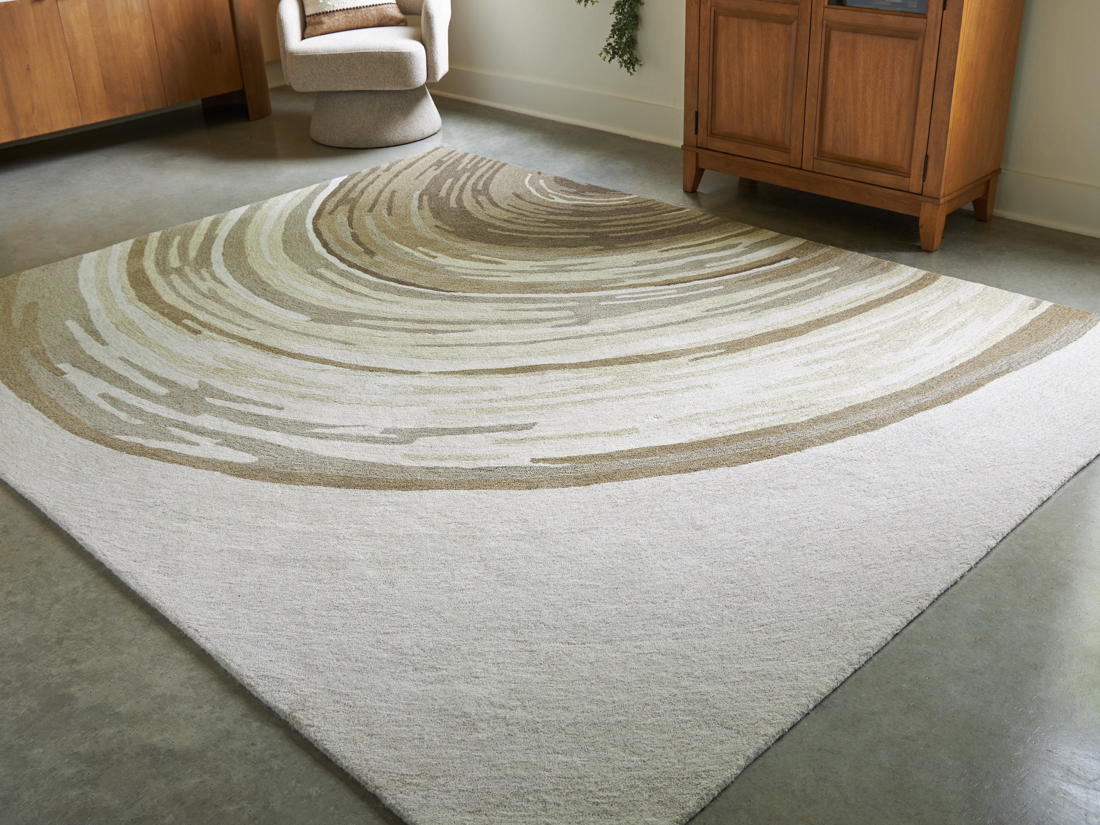 Best Deals Furniture - Ashley Furniture - Rizwana 7'6" x 10' Area Rug - 7'6" x 10' Area Rug / Ivory/Brown/Gray - R407761