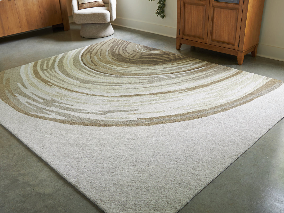 Best Deals Furniture - Ashley Furniture - Rizwana 7'6" x 10' Area Rug - 7'6" x 10' Area Rug / Ivory/Brown/Gray - R407761